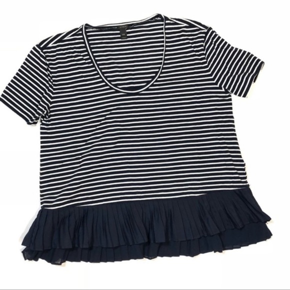 J.Crew Pleated Chiffon-Hem Striped Cute Oversized Shirt - Picture 4 of 11